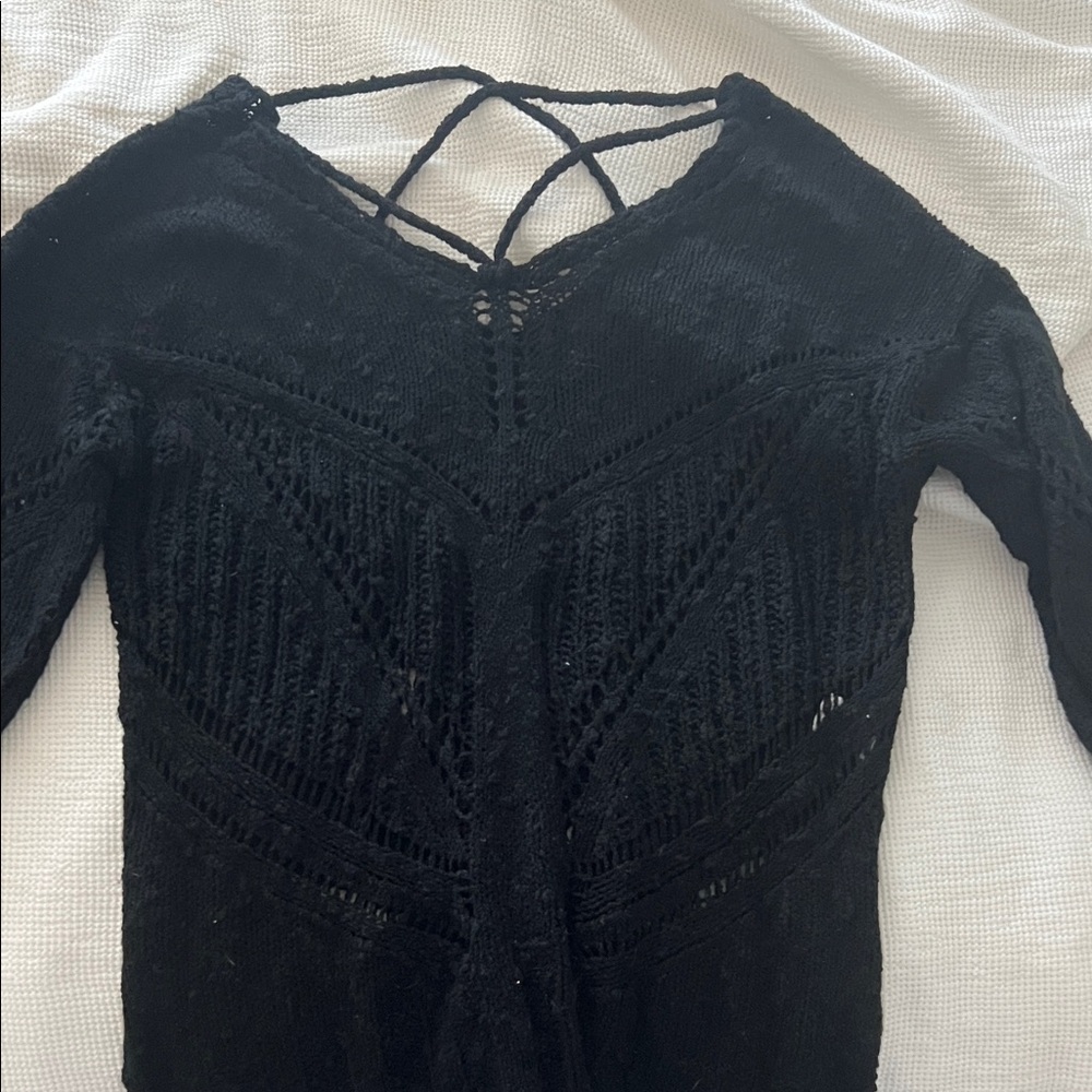 Beachy Black Off-the-Shoulder Sweater